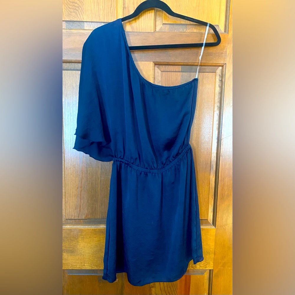 Navy blue, one shoulder mini dress